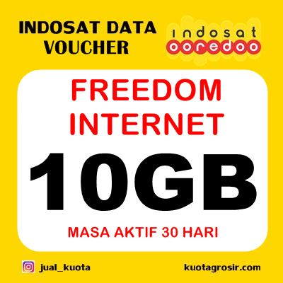 VOUCHER INDOSAT INDOSAT FREEDOM INTERNET - FreeInet 10GB, 30HR